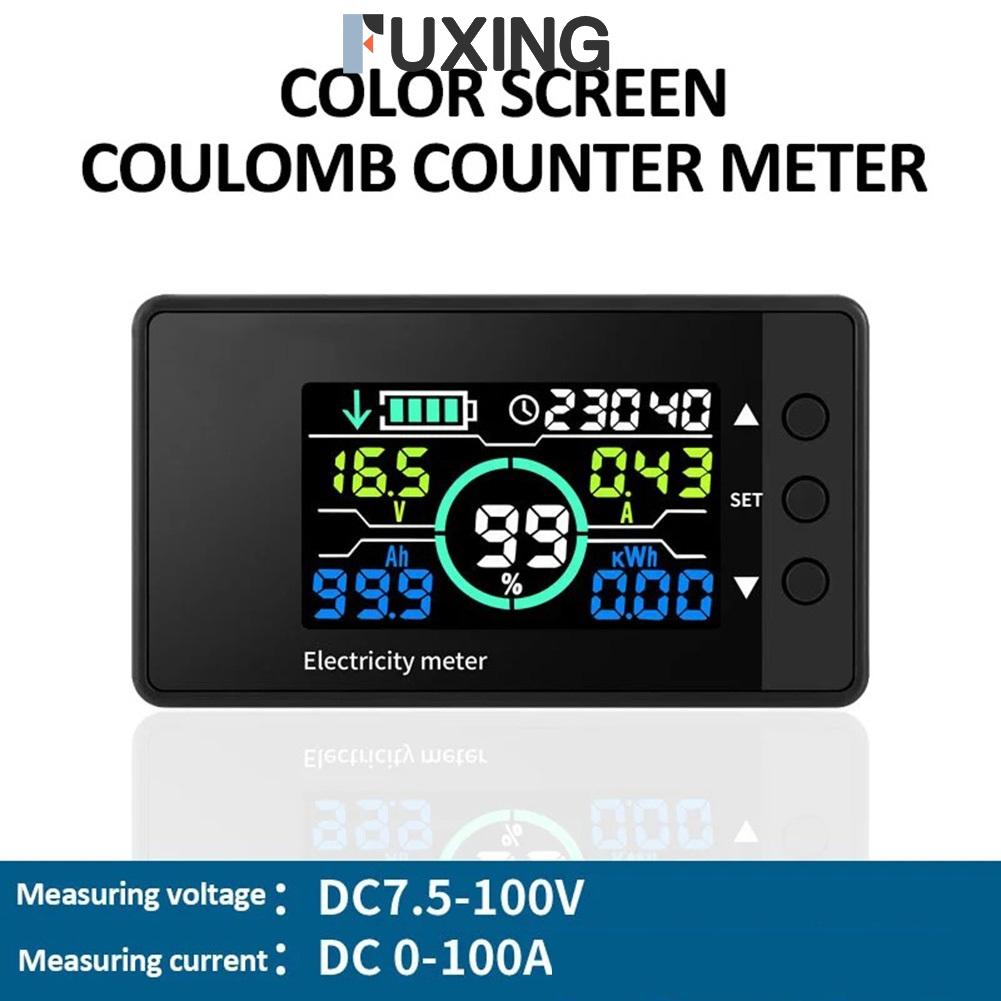 FUXING Battery Monitor 12V LCD Display Battery Capacity Manager DC 7.5 V-100 V 0-100 A ราคา 1,477 บาท*ส่งฟรี