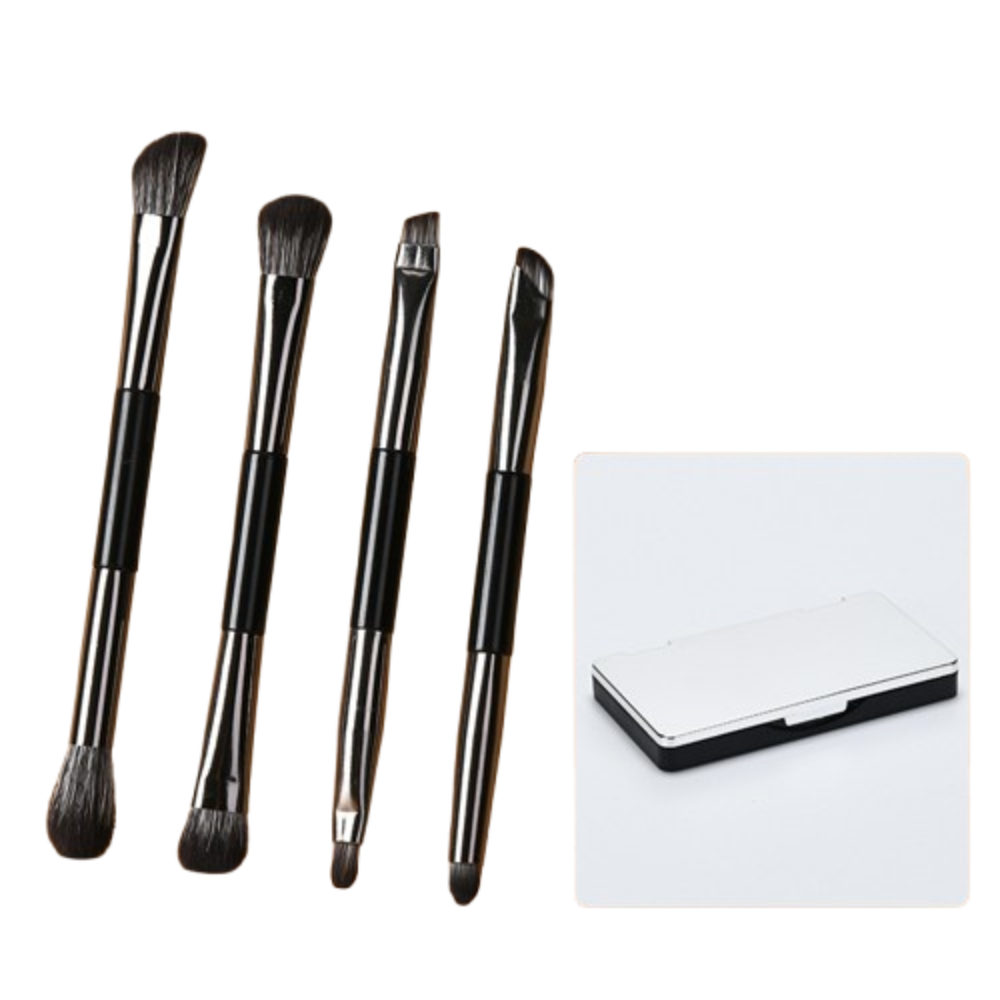 SHOP 1585 Bút chì kẻ lông mày Bộ Cọ phấn mắt Cọ kẻ mắt Hai đầu Bộ cọ trang điểm du lịch Dụng cụ trang điểm Di động Bộ cọ trang điểm Cô Gái - 3