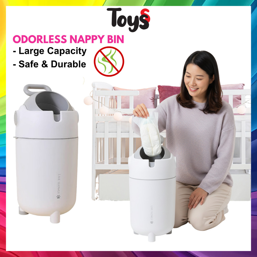 Toyss Diaper Pail Diapers Bin Baby Dustbin Pampers Sanitary Bin Diaper Bin Tong Sampah Pampers Nappy Bin Odourless