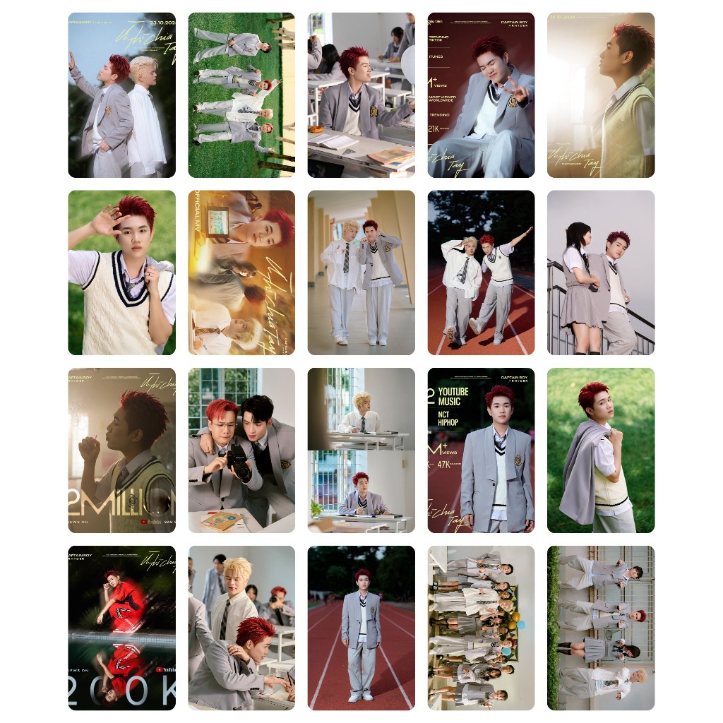 Lomo card 20 ảnh 1 mặt bo góc Captain Boy - Ừ Thì Chia Tay x Rhyder x Lou x Gemini