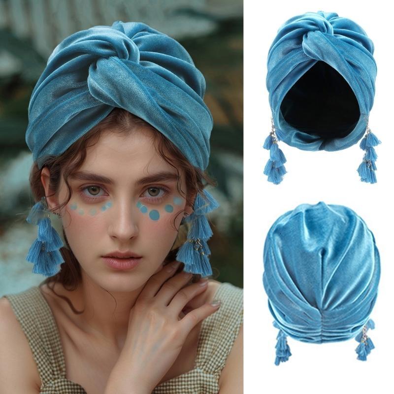 Thắt Turban Cho Phụ Nữ Nhiều Màu quấn đầu Thoải Mái Và Thời Trang Headscarf Mũ Beanie màu trơn