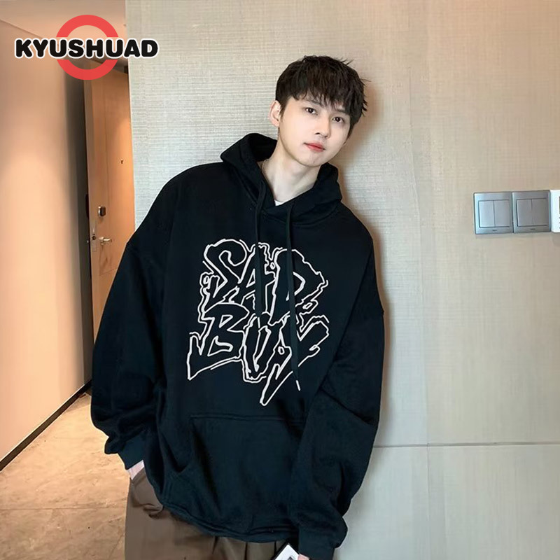 KYUSHUAD Áo nỉ hợp thời trang nam Hoodies Áo khoác RộNg Áo Hoodie giản dị quần áo cỡ lớn