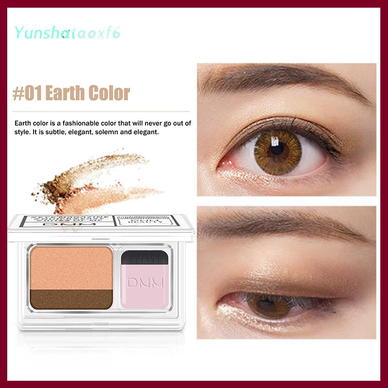 yunshataoxf Bóng Mắt Hai Màu mờ đôi hộp nhỏ bóng mắt lười dễ dàng mang theo khay phấn mắt mỹ phẩm chuyên nghiệp cho phụ nữ - 2