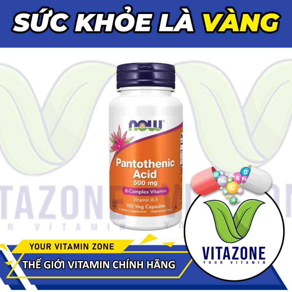 Now Pantothenic Acid 500Mg (100 Tablets) - the Secret to Oil Control, Skin Restoration from the Inside