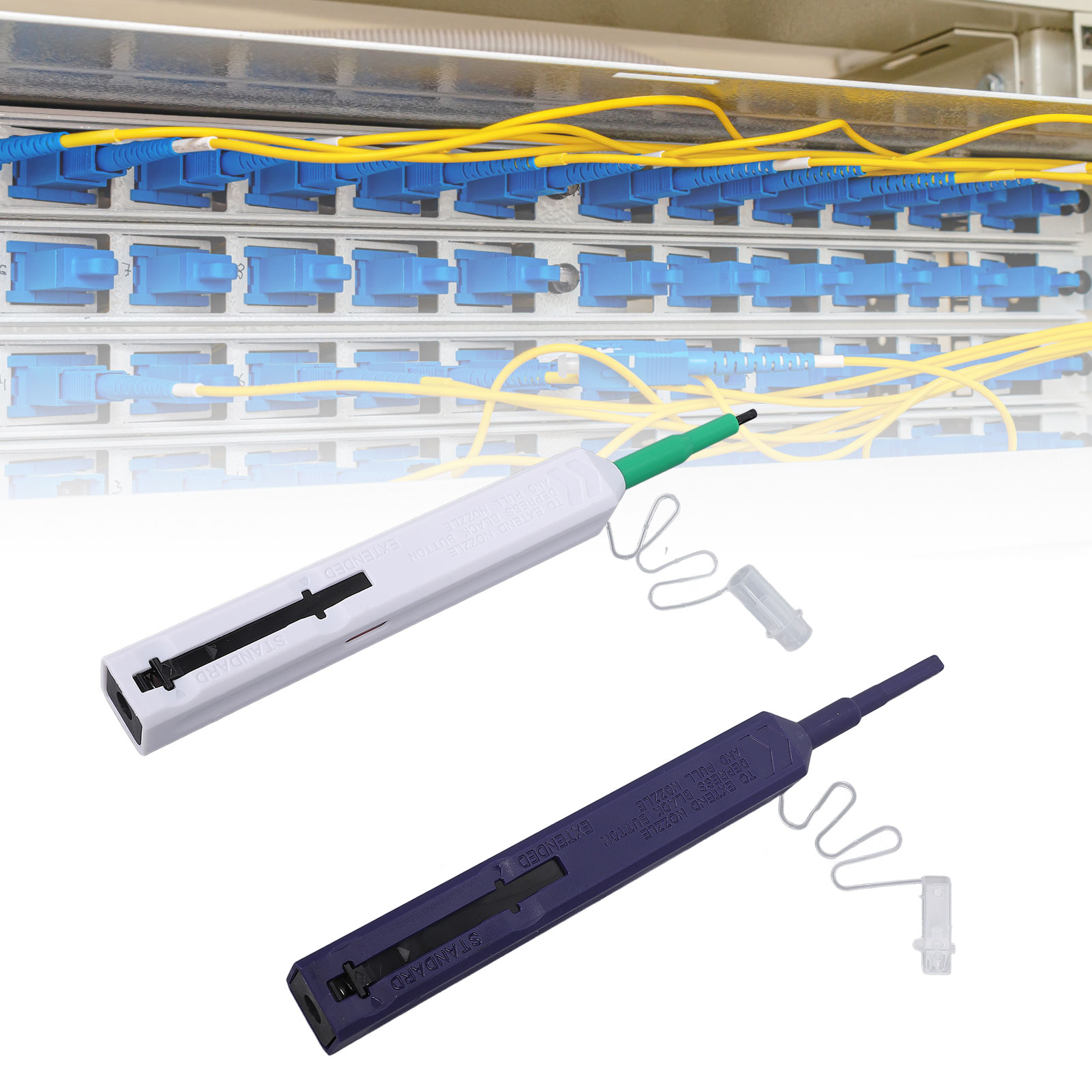 Pomya sợi quang Bút xóa phổ biến cho 1.25mm LC mu bút & 2.5mm SC FC ST bút sợi quang sạch cho 1.25mmlc mu 2.5mm SC FC ste2000 800 + Thời gian làm sạch 180 ° xoay 2 cái