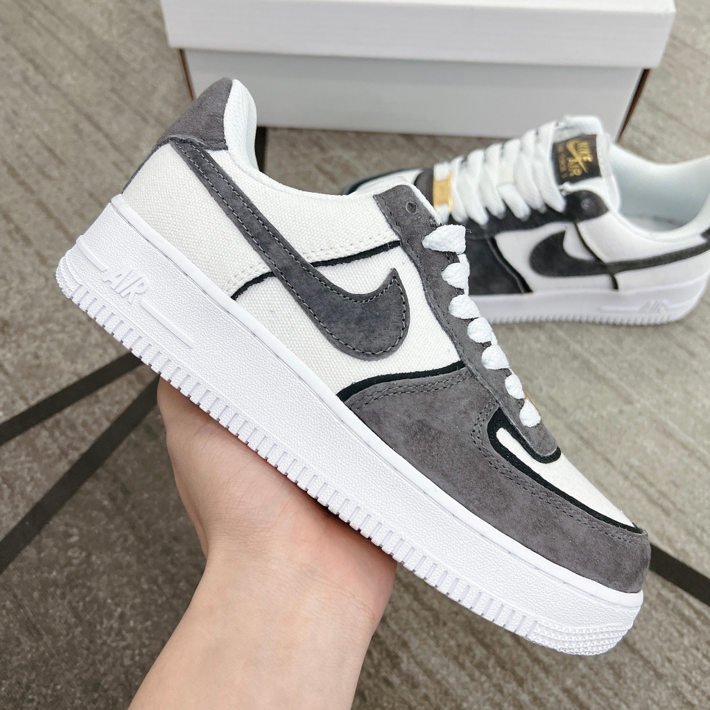 Giày Ni.ke Air Force 1 Xám Da Lộn lông Chuột Bản Cao Cấp, Giày AF1 xám chuột  Bản Chuẩn Full Phụ Kiện Full box