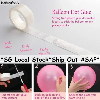 *SG Local Stock* 1 Roll 100 Dots Balloon Glue Dots Super Sticky Double Sided Adhesive Balloons Accessories Wedding Birthday Decoration