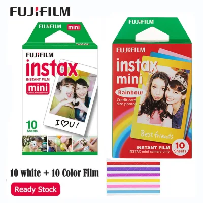 Fujifilm Instax Mini Fillm Plain White + Rainbow Film for Fujifilm Instax Mini 7s 8 9 Liplay Camera Mini Link SP-1 SP-2 Smartphone Printer