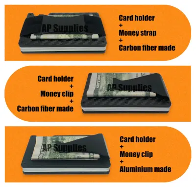 [SG] Aluminium Metal Carbon Fiber Credit Card Holder Wallet Money Clip RFID Blocking Ridge OEM