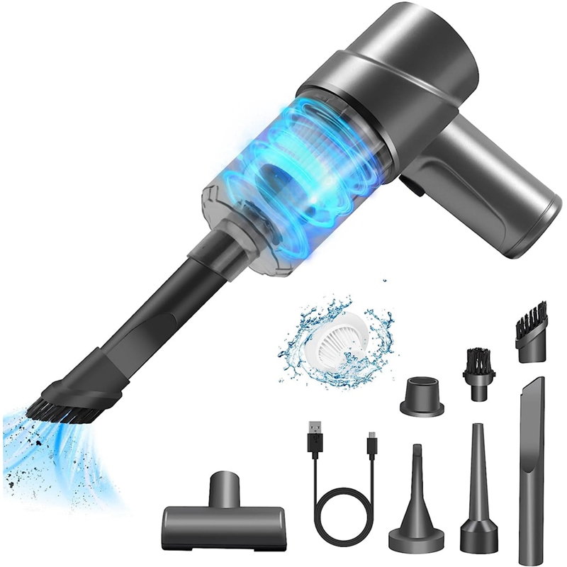 Handheld Vacuum Cordless Gray ABS 6000PA Powerful Car Vacuum Cleaner 120W Lightweight Mini Hand Held Vacuum for Home,Pet Hair,Car