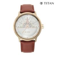Titan Grandmaster White Dial Analog with Day and Date Stainless Steel Strap Watch for Men