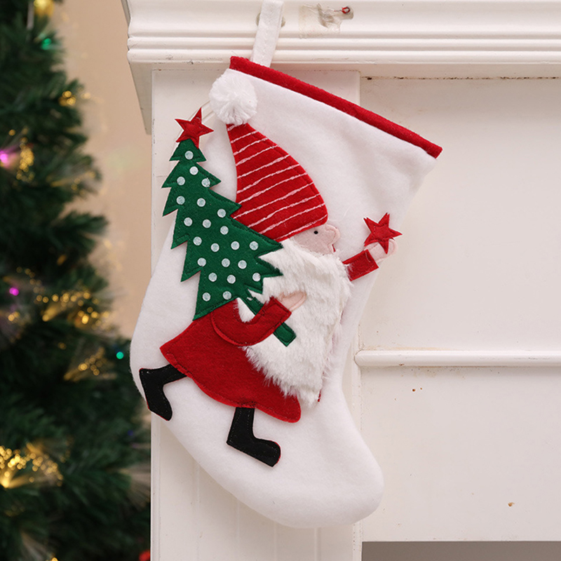 Vớ giáng sinh túi quà tặng dễ thương Santa Claus kẹo treo túi vớ trang trí cho lò sưởi cây trang trí dụng cụ tiệc