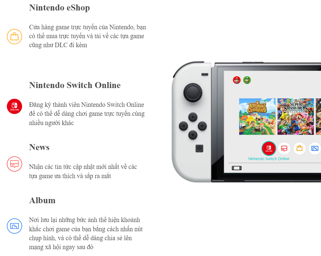 Máy chơi game Nintendo Switch OLED White (Trắng ) 11