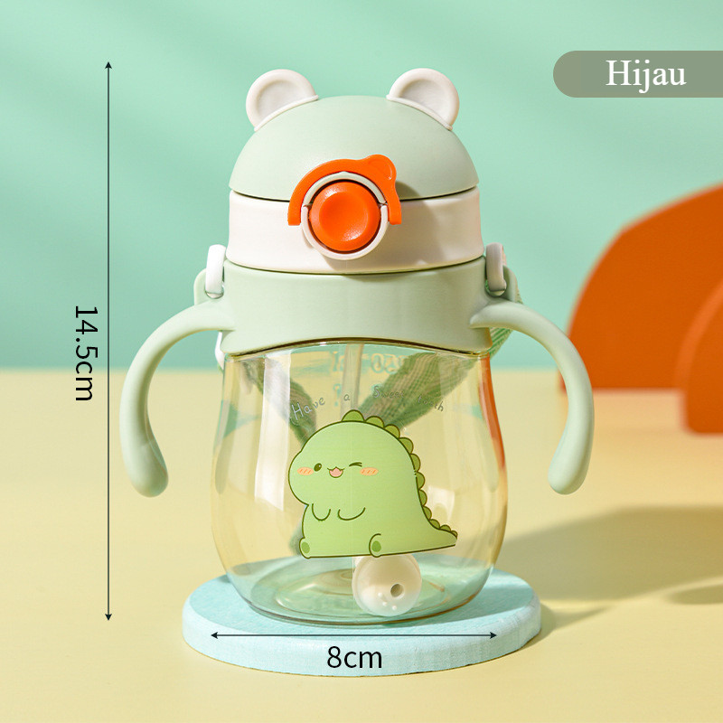 [KARAKTERKU] Botol Minum Air Anak Anti Tumpah Dengan Sedotan 300ml Water Bottle Perlengkapan Bayi Training Cup Balita Gelas Cartoon Murah Grosir Bottle-Telinga
