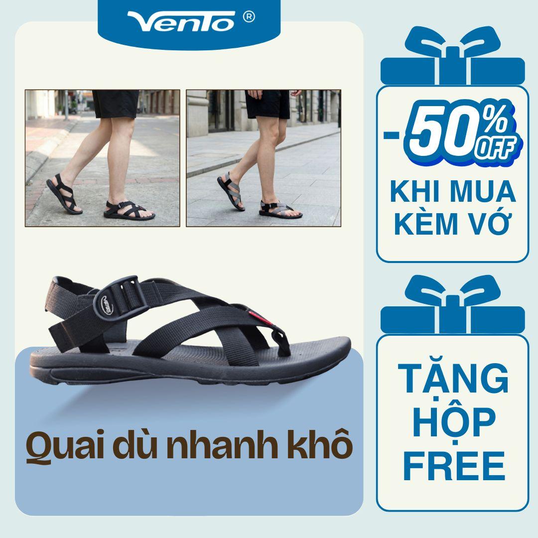 Sandal Nam thương hiệu Vento chất liệu vải dù thiết kế quai chéo xỏ ngón mã số NV7189