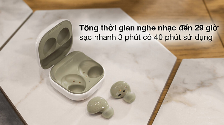 Tai nghe Bluetooth True Wireless Samsung Galaxy Buds 2 R177N - Trải nghiệm tai nghe liên tục lên đến 29 giờ