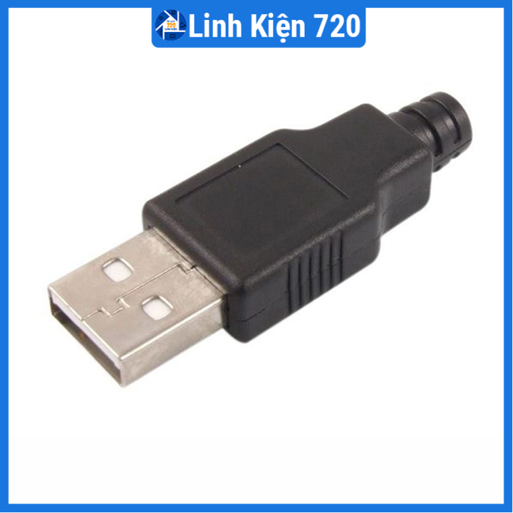 Combo 5 đầu jack cổng usb a đực 4p + vỏ