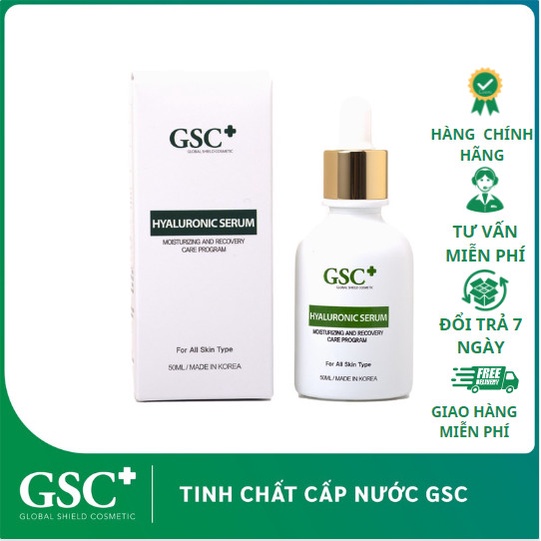 Serum cấp nước dưỡng ẩm gsc hàn quốc hyaluronic serum 50ml cấp ẩm phục hồi mọi loại da.