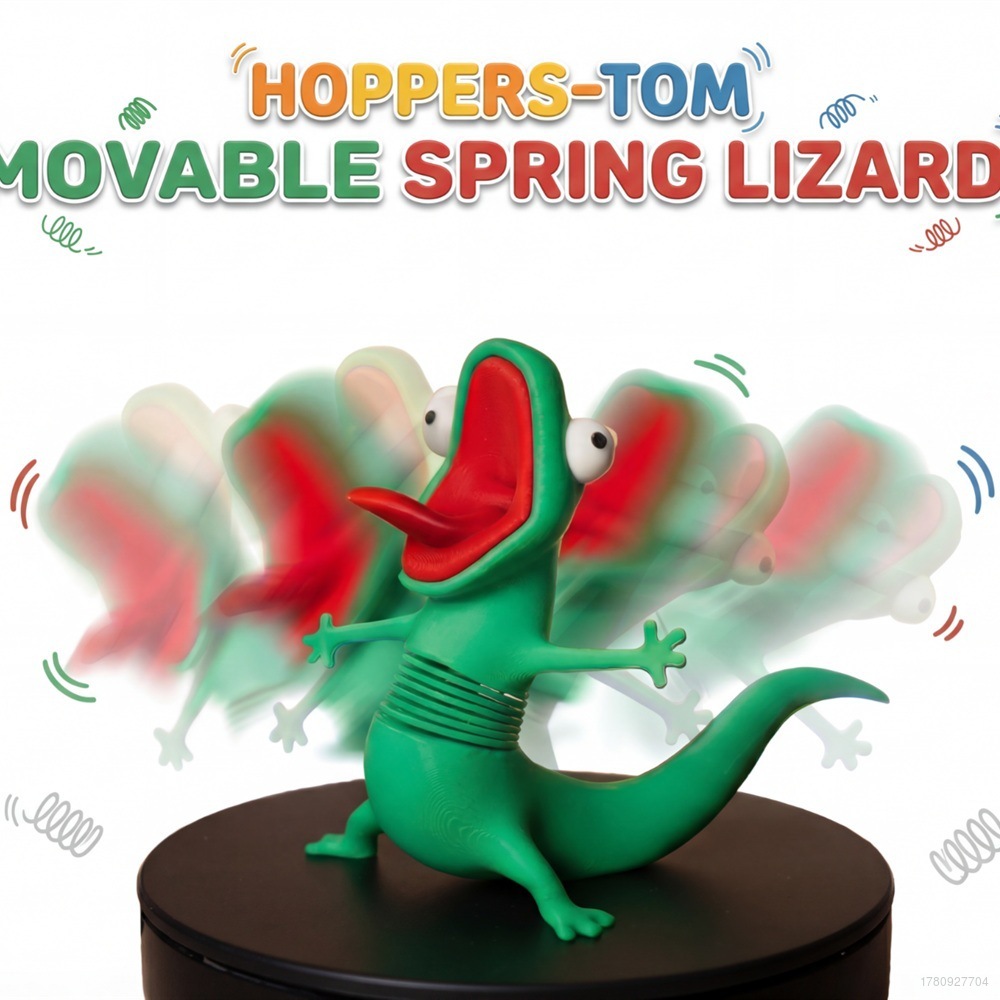 AM Hoppers lizard TOM movable spring toys Funny 3d print cartoon things MA