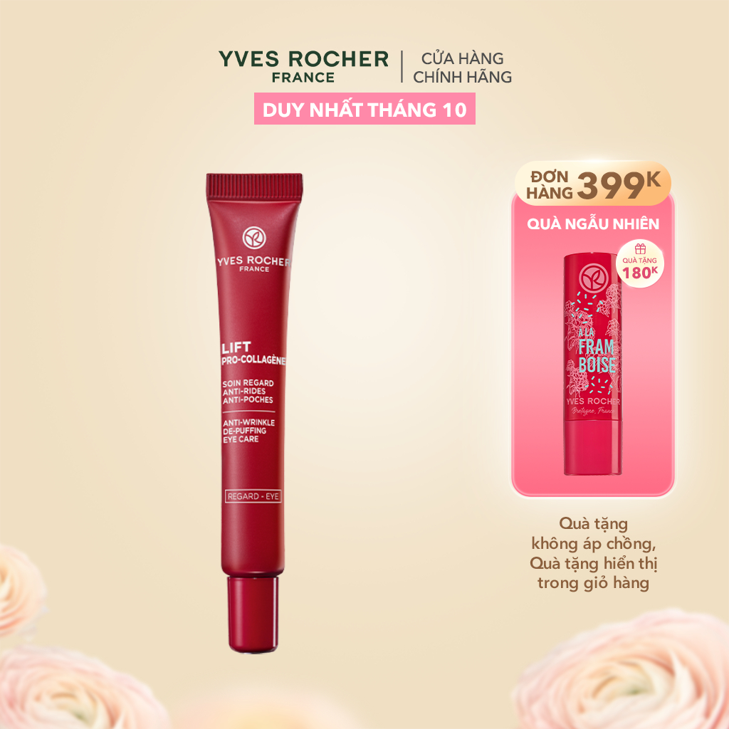 Kem dưỡng mắt giảm nếp nhăn và bọng mắt Yves Rocher Lift Pro-Collagen Tuýp 14ml