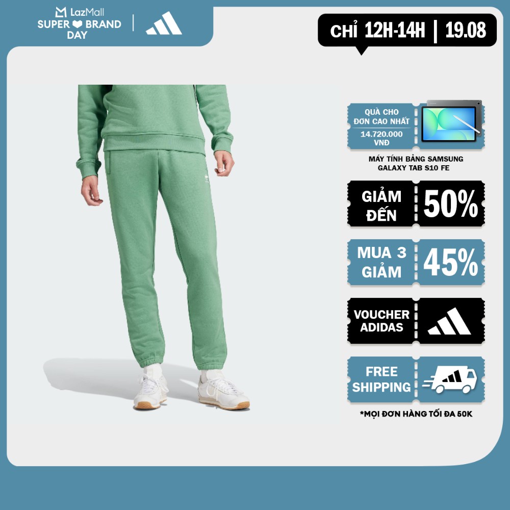 [12H-14H 19.8-MUA 3 GIẢM 45%] adidas Phong cách sống Quần Trefoil Essentials Nam màu xanh lá IY7370