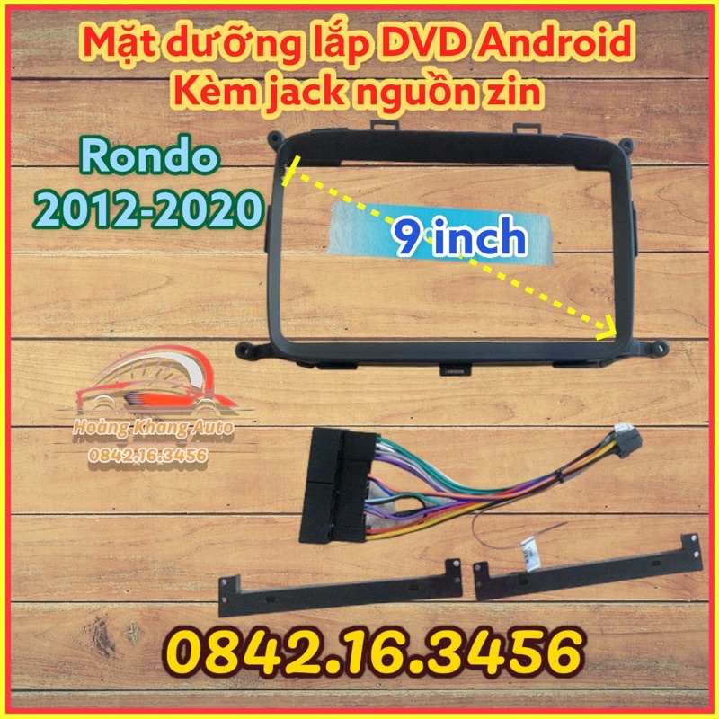 Mặt dưỡng kia rondo 2012 - 2020, 9 inch kèm jack nguồn zin .