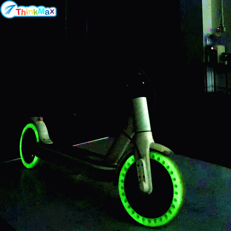 Luminous Rubber Wheel Inflate Free Tyre High Elastic for Xiaomi Scooter