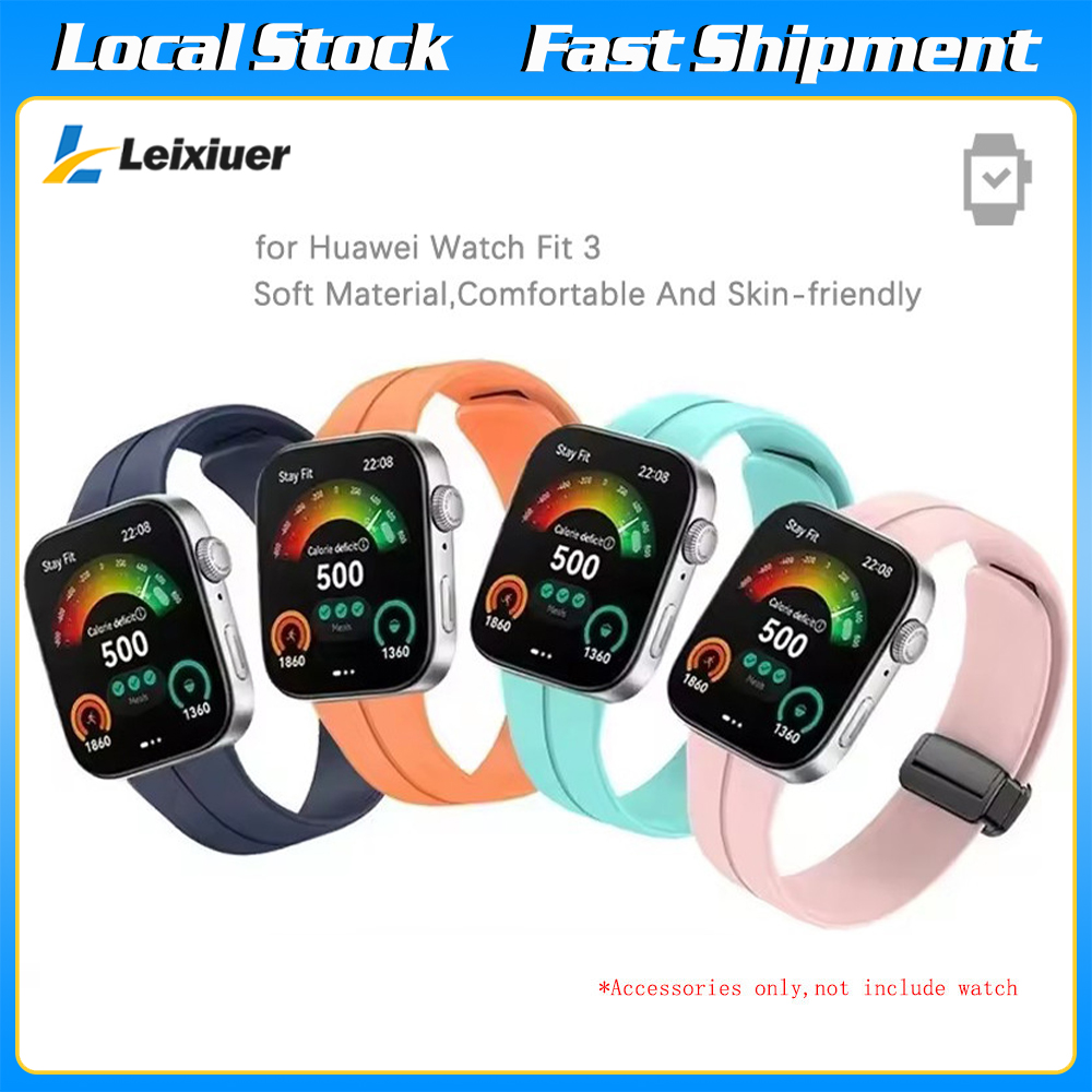 สายซิลิโคนกีฬาอ่อนสำหรับ for Huawei Watch Fit 3 สายรัดข้อมือสายรัดข้อมือแม่เหล็กสำหรับ for Smartwatch Huawei Fit 3 ราคา 48 บาท*ส่งฟรี