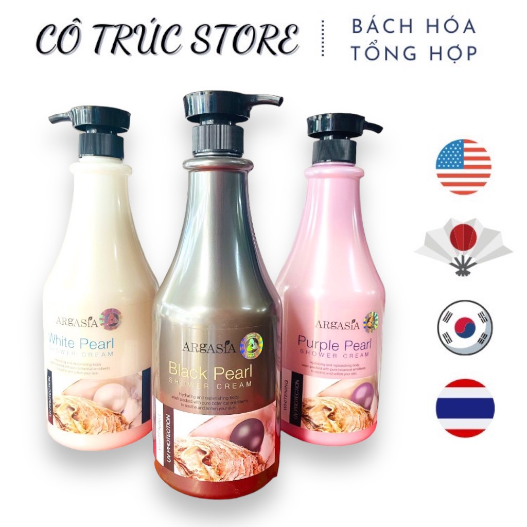 [TẶNG KÈM BÔNG TẮM] Sữa Tắm Ngọc Trai Argasia 1100ML Malaysia - Giao ngẫu nhiên ib shop