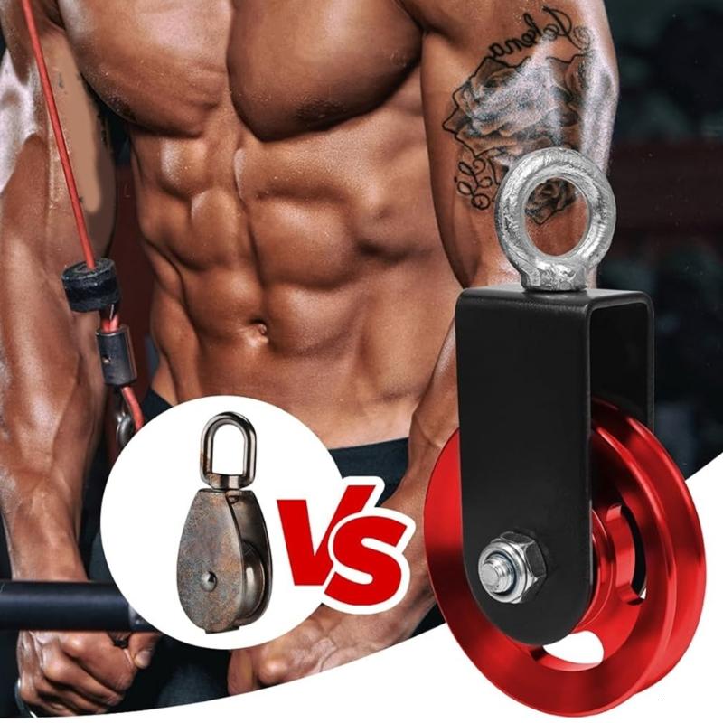 Nhôm ròng rọc 90 mét, ròng rọc dây tập thể dục với U giữ chân đế, khối ròng rọc cho stelropes, phòng tập thể dục tập thể dục