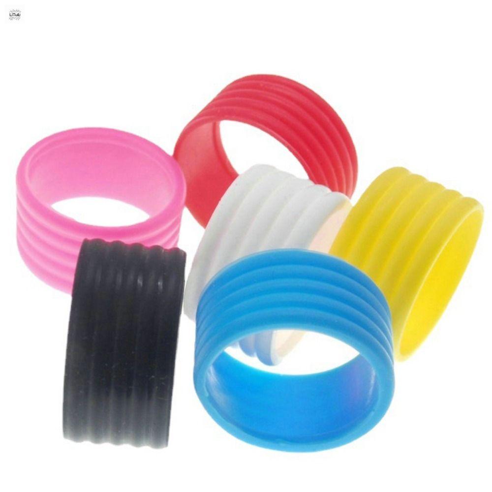 LITUILI 4 Pcs Silicone Tay cầm vợt tennis silicon Thấm mồ hôi Co giãn Vòng cao su cán vợt Băng Vợt tennis Bọc ngoài Tay cầm vợt tennis cao su Vợt tennis