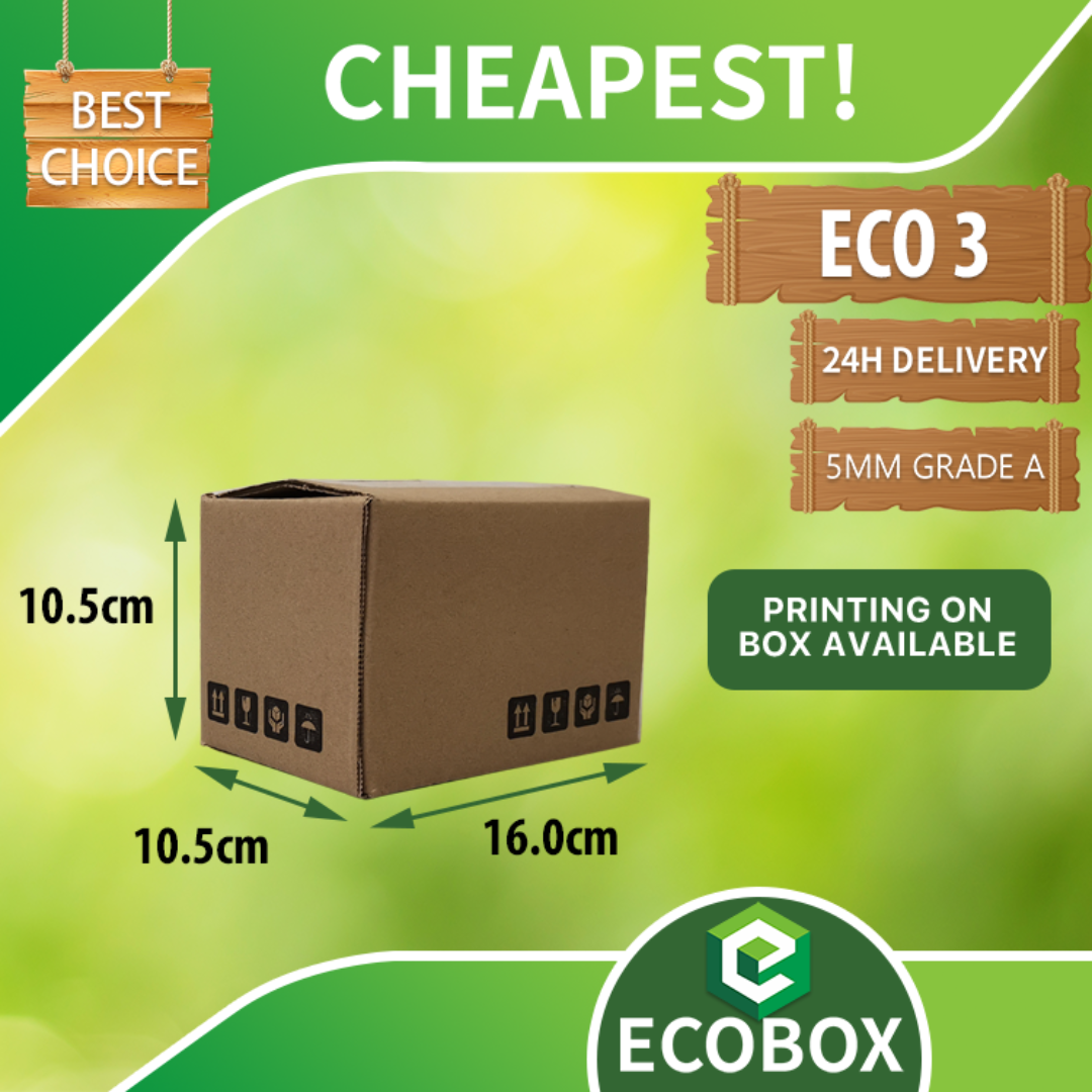 EcoBox - G1 Carton box 16 X 10.5 X 10.5cm Small Medium Boxes. Moving Storage Courier.