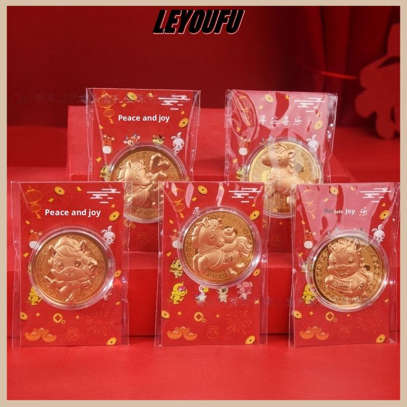 LEYOUFU 1 3Pcs Năm của Ngựa Kỷ Niệm Huy Chương 2026 Hoàng Đạo Ngựa Giả Vàng Lá Thẻ Lưu Niệm Đồng Xu Kim Loại Thủ Công Mỹ Nghệ Tổ Chức Sự Kiện Quà Tặng Lưu Niệm - 4