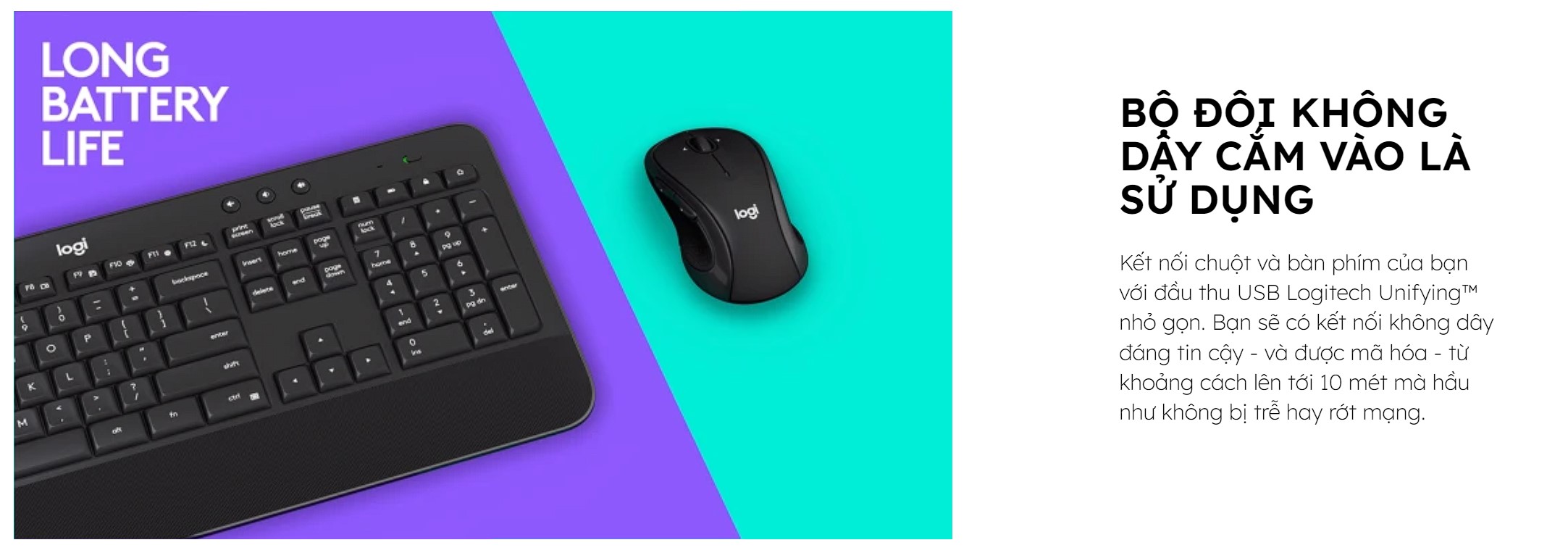 Bộ bàn phím chuột không dây Logitech MK545