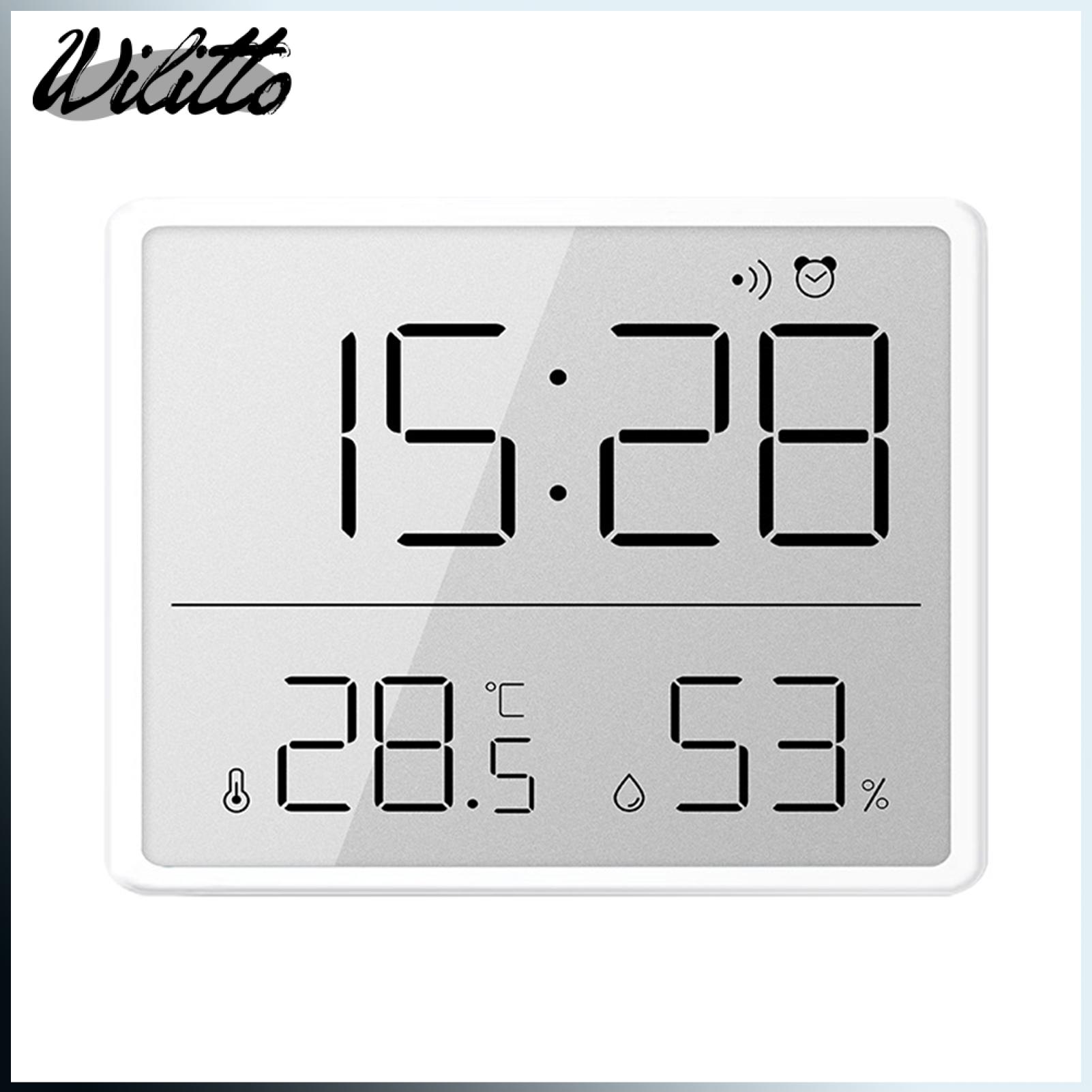 Electronic Clock Temperature And Humidity Large Screen Multifunctional 12/24H LCD Time Display Portable Electronic Date And Day Alarm Clock Household Accessory Sturdy Digital Alarm ราคา 194 บาท*ส่งฟรี