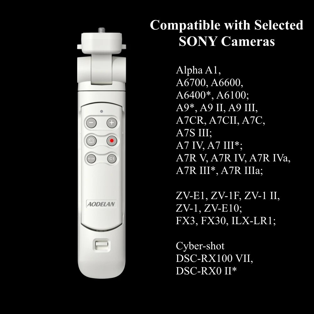 【Online】 Aodelan Wireless Remote Control Grip Tripod For A7rv Fx30 A1 A7siii A6600 Rx100vii Rx0ii A9 A9ii A6400; Replace Gp-Vpt2bt