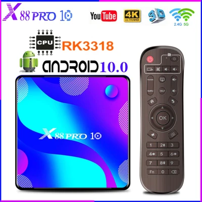 X88 PRO 10 TV Box Android 10.0 4GB 32GB 64GB Rockchip RK3318 4K 1080P Google Store Support Netflix Youtube Set Top Box