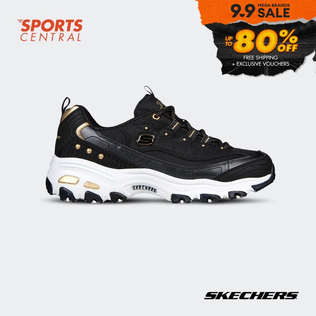Discount on Sports Central  shoes - SKU: Skechers Women D'Lites-Ladies Night 149267BKGD (Black/Gold)