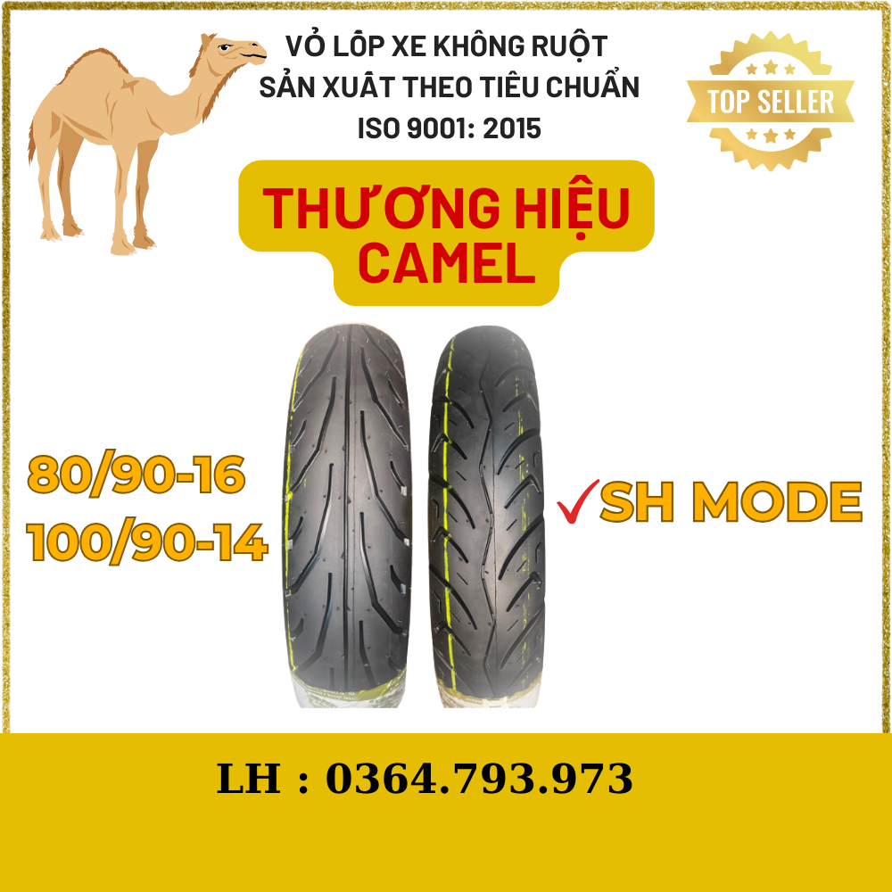 XE SH-MODE - Cặp Vỏ LỐP XE Không Ruột CAMEL Xe Máy - XE TAY GA : SH-MODE