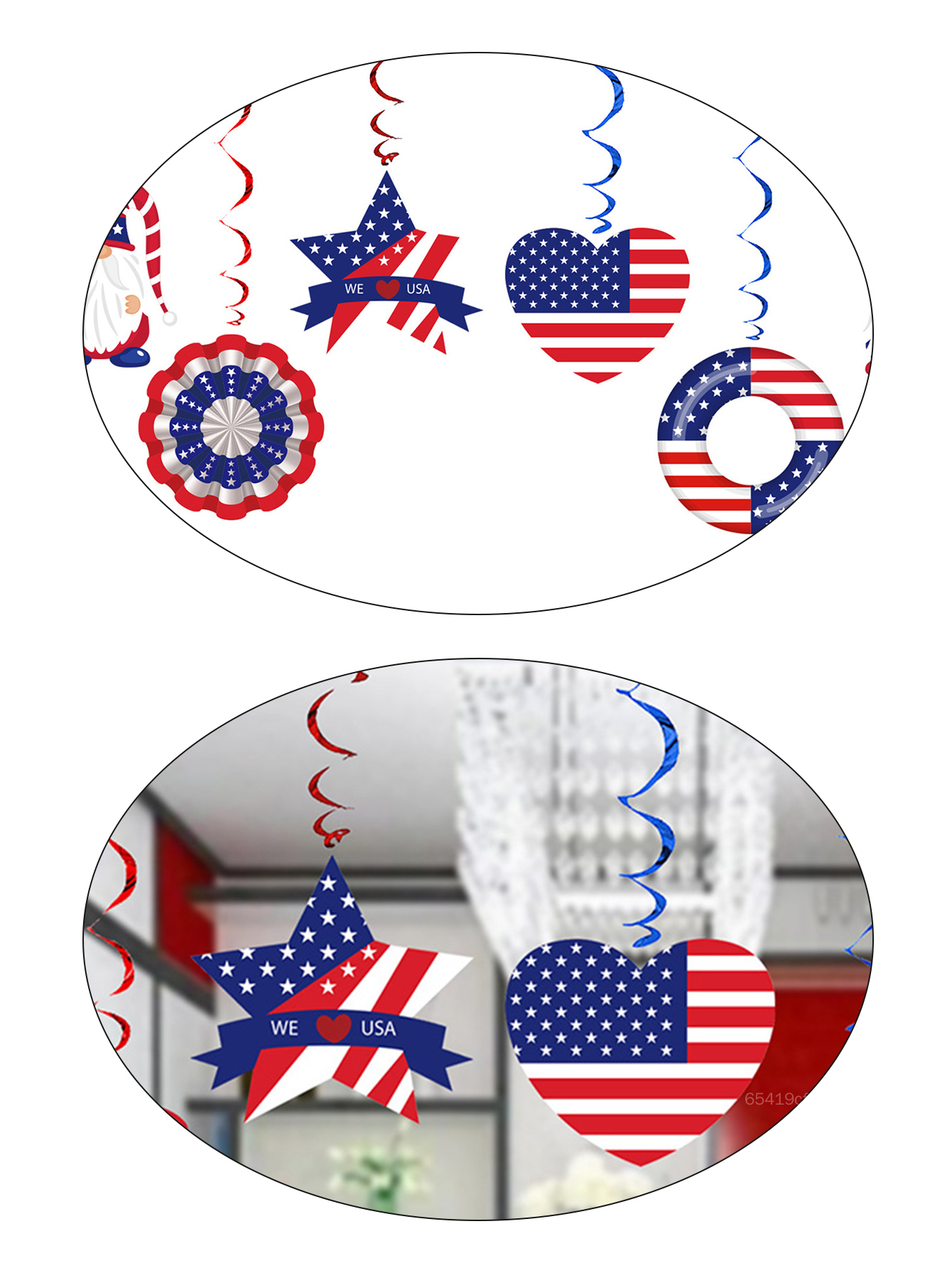 Ngôi Sao Mỹ spangled biểu ngữ Mặt dây chuyền không có biến dạng và colorfast Mặt dây chuyền cho trang trí Yêu Nước tổ chức sự kiện AB-My