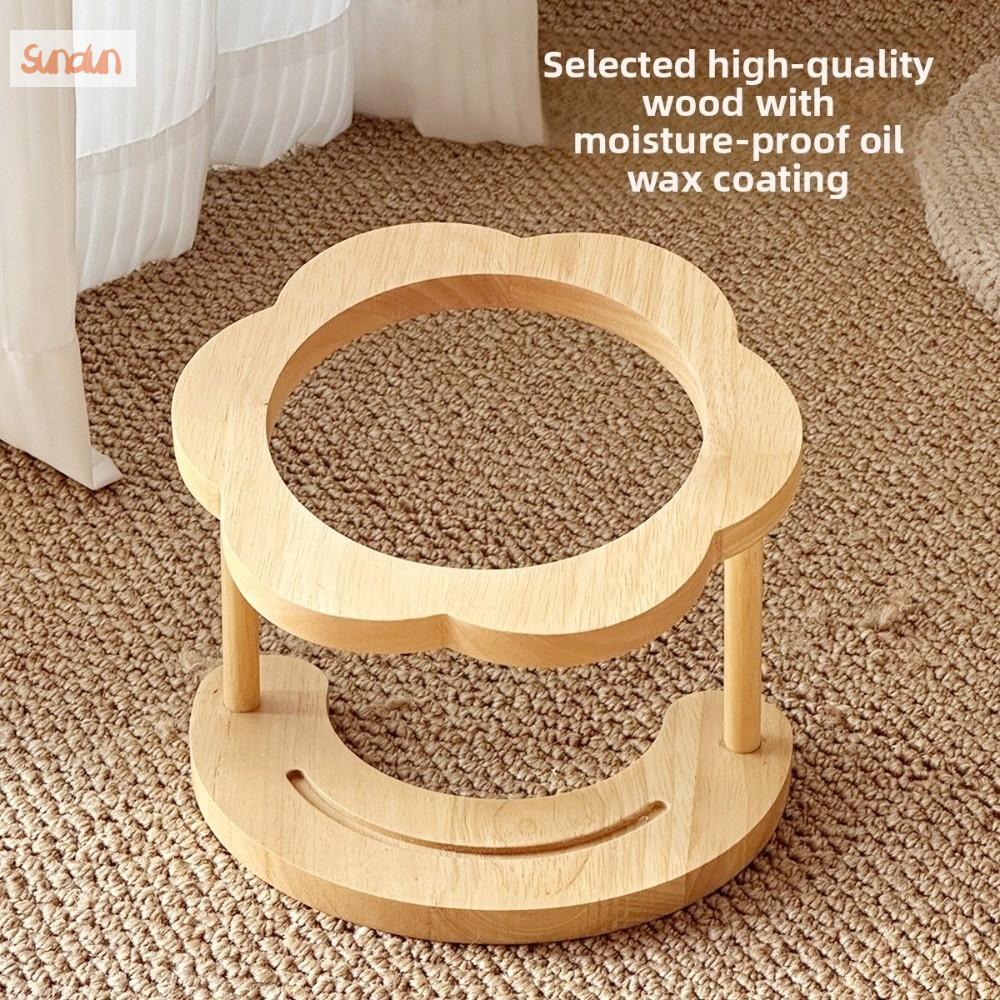 SUNDUN Nghiêng 15 độ Bát sứ cho mèo Chống trượt Bảo vệ cổ Bát nước cho mèo nâng cao Chống lật Bông hoa Bát đựng thức ăn cho chó Mèo/Chó con/Thỏ