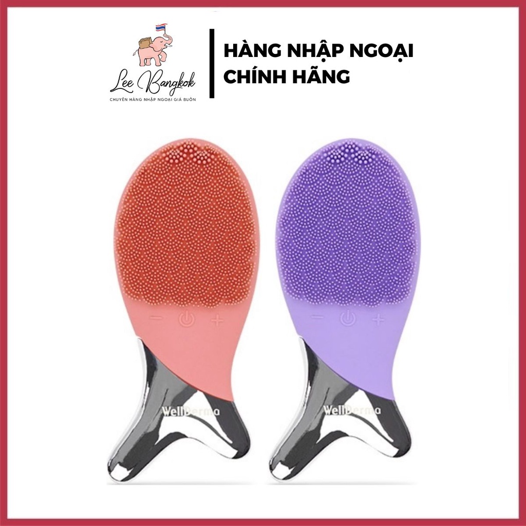 [Mẫu Mới] Máy Rửa Mặt Con Cá WellDerma Cleansing Fish RV làm sạch sâu kết hợp chức năng massage - Chống nước IP7