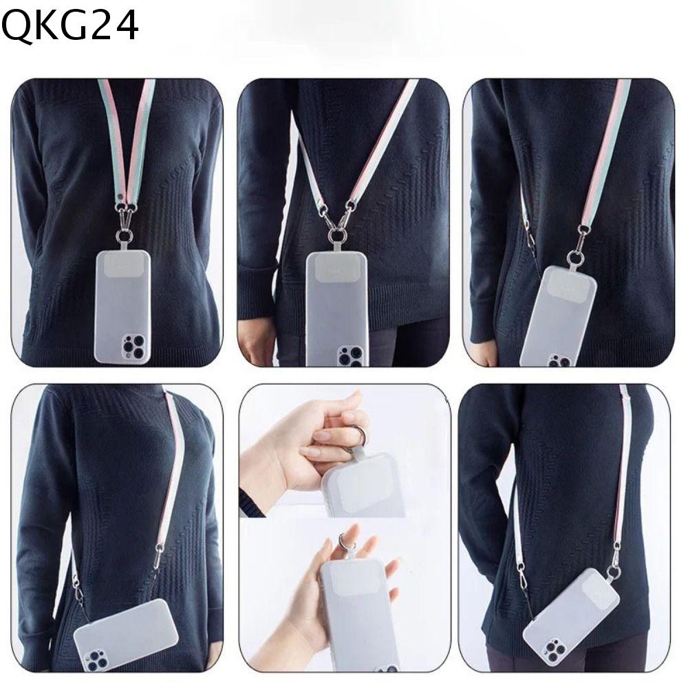 QKG24 Chống mất Dây đeo chống mất điện thoại Dài Băng thông rộng Dây đeo điện thoại di động dài Dây đeo vai Có thể tháo rời Dây treo điện thoại đeo chéo Phổ thông