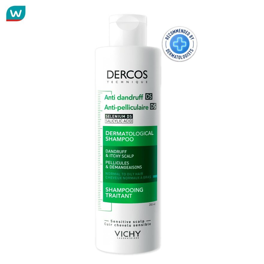 Vichy วิชี่ เดอคอส แอนตี้-แดนดรัฟ แชมพู 200 มล. แชมพูสำหรับผมธรรมดา-มัน ผู้ที่มีปัญหารังแค