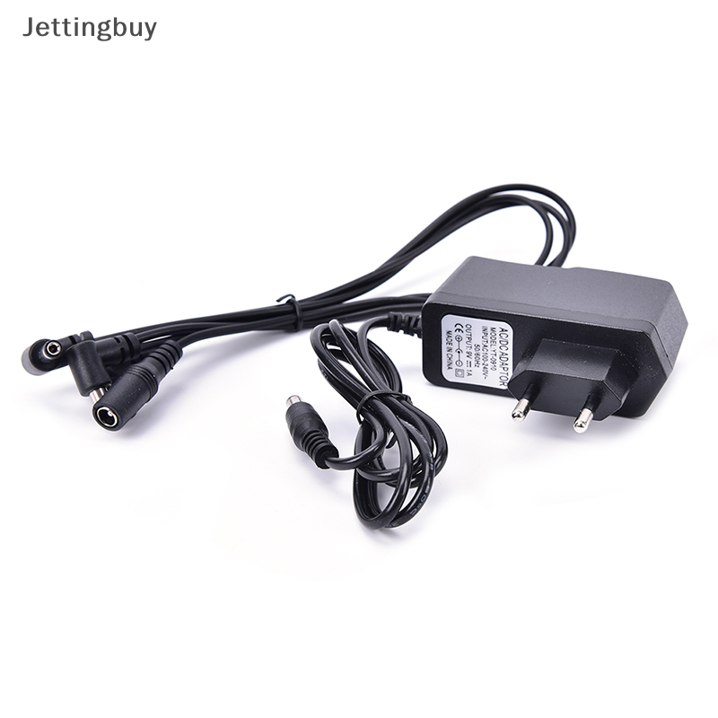 【Jettingbuy】 Bộ chuyển đổi Dây dẫn điện điện cực 9V Phơ hiệu ứng cho Đàn ghita EU bán chạy Flash Bộ chia cáp