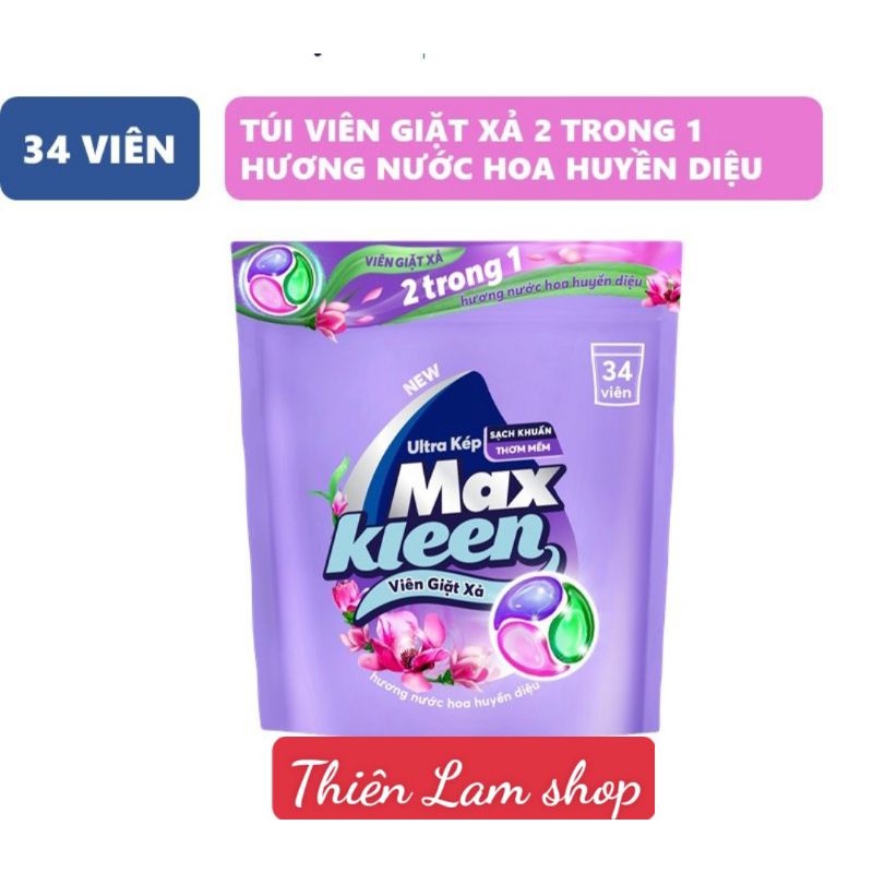 Viên giặt xả 2 trong 1 Maxkleen- Túi 34 viên