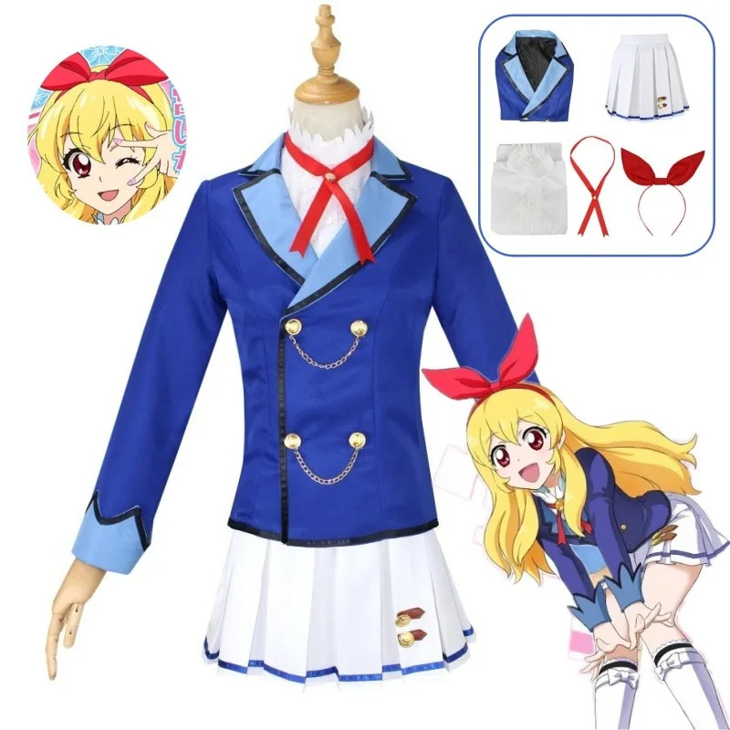 Aikatsu! hoshimiya Ichigo Anime cosplay trang phục trường học JK khuôn viên đồng phục tóc giả người 