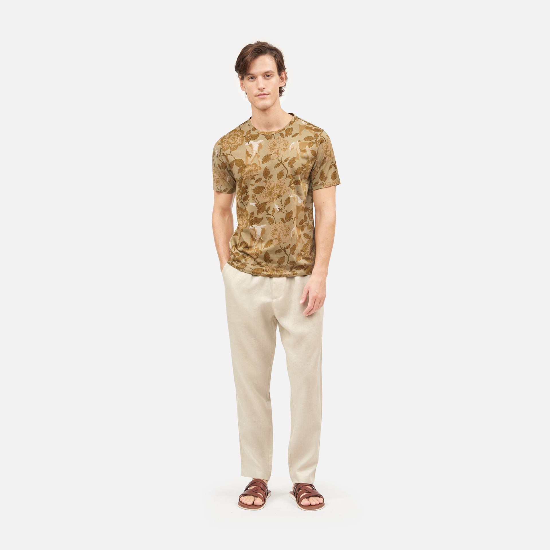 Thai Vintage Pima Cotton T-Shirt Brown ราคา 555 บาท*ส่งฟรี