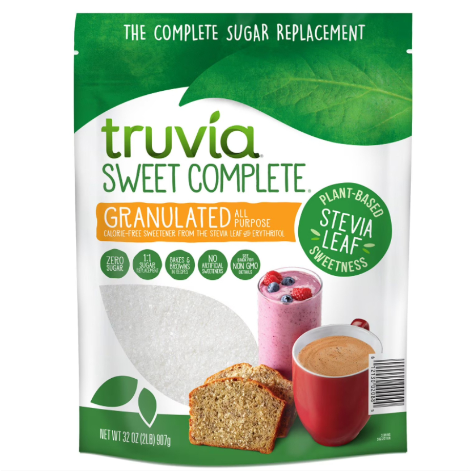 ĐƯỜNG ERYTHRITOL TRẮNG - ĂN KIÊNG KETO/KOSHER Truvia Stevia Leaf Sweetener, CALORIE-FREE 454g - 907g - Sản phẩm đạt chứng nhận không chứa gluten (Glute-Free) khi sản xuất trong nhà máy gluten-free và có hàm lượng gluten thấp hơn mức tiêu chuẩn là 20 PPM (