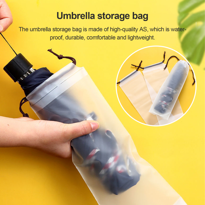 5pcs Transparent Durable Folding Umbrella Storage Bag Waterproof Folding